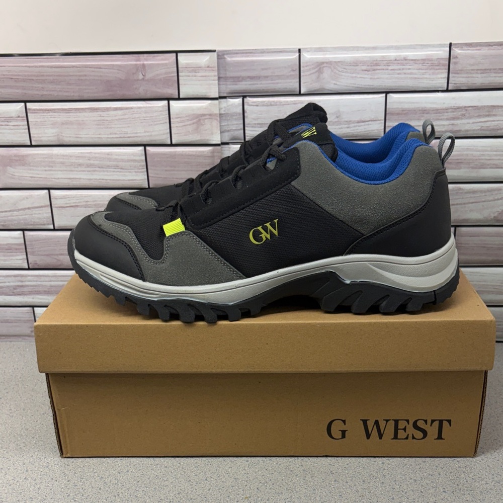 New G-West Men's size 12 GWM10017 Black and Gray Shoes NIB